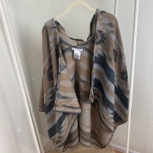 BCBGeneration Southwest Ruana Wrap Shawl with Hood | One Size